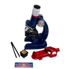 Kit Laboratório Microscópio 100x a 1200x Brinquedo Educativo